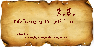 Kőszeghy Benjámin névjegykártya